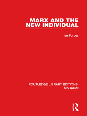 cover image of Marx and the New Individual (RLE Marxism)